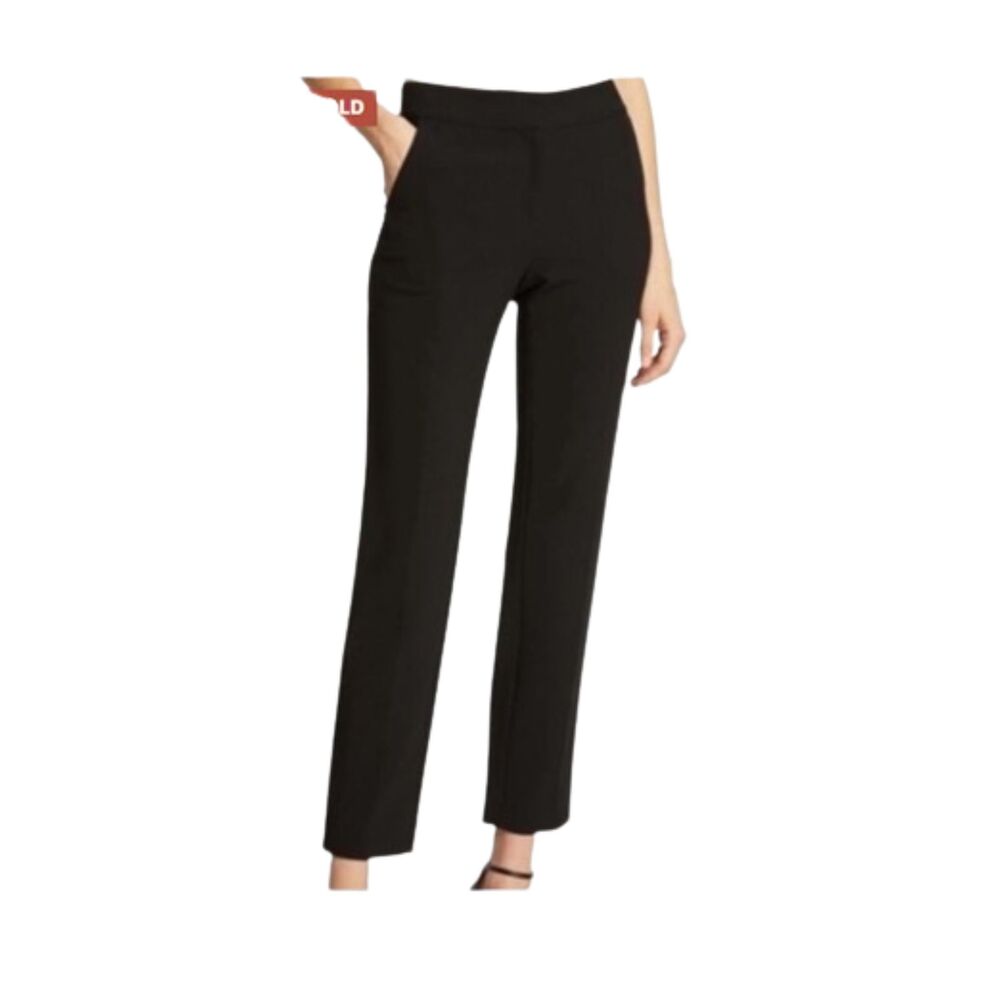 St. John Caviar Black Crop Trousers Straight Leg Dress Pants